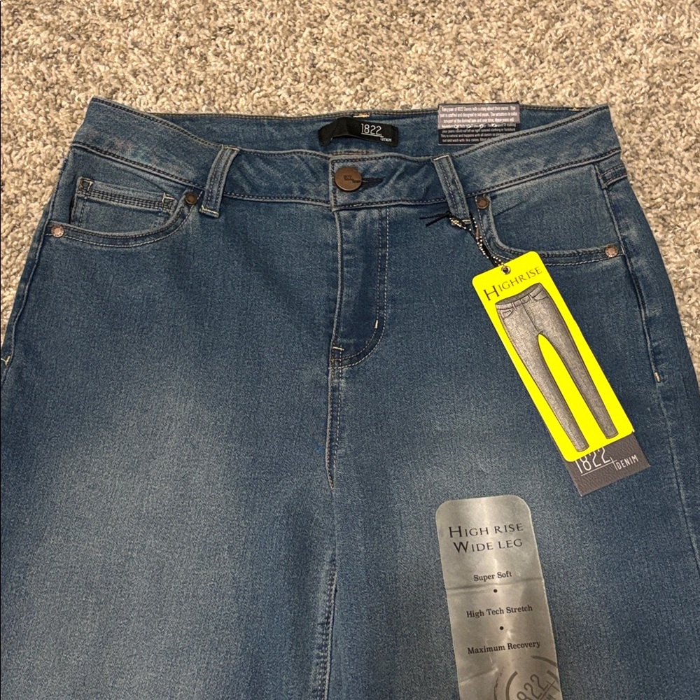 NWT 1822 Denim High Rise Wide Leg Jeans 10 - Picture 2 of 12